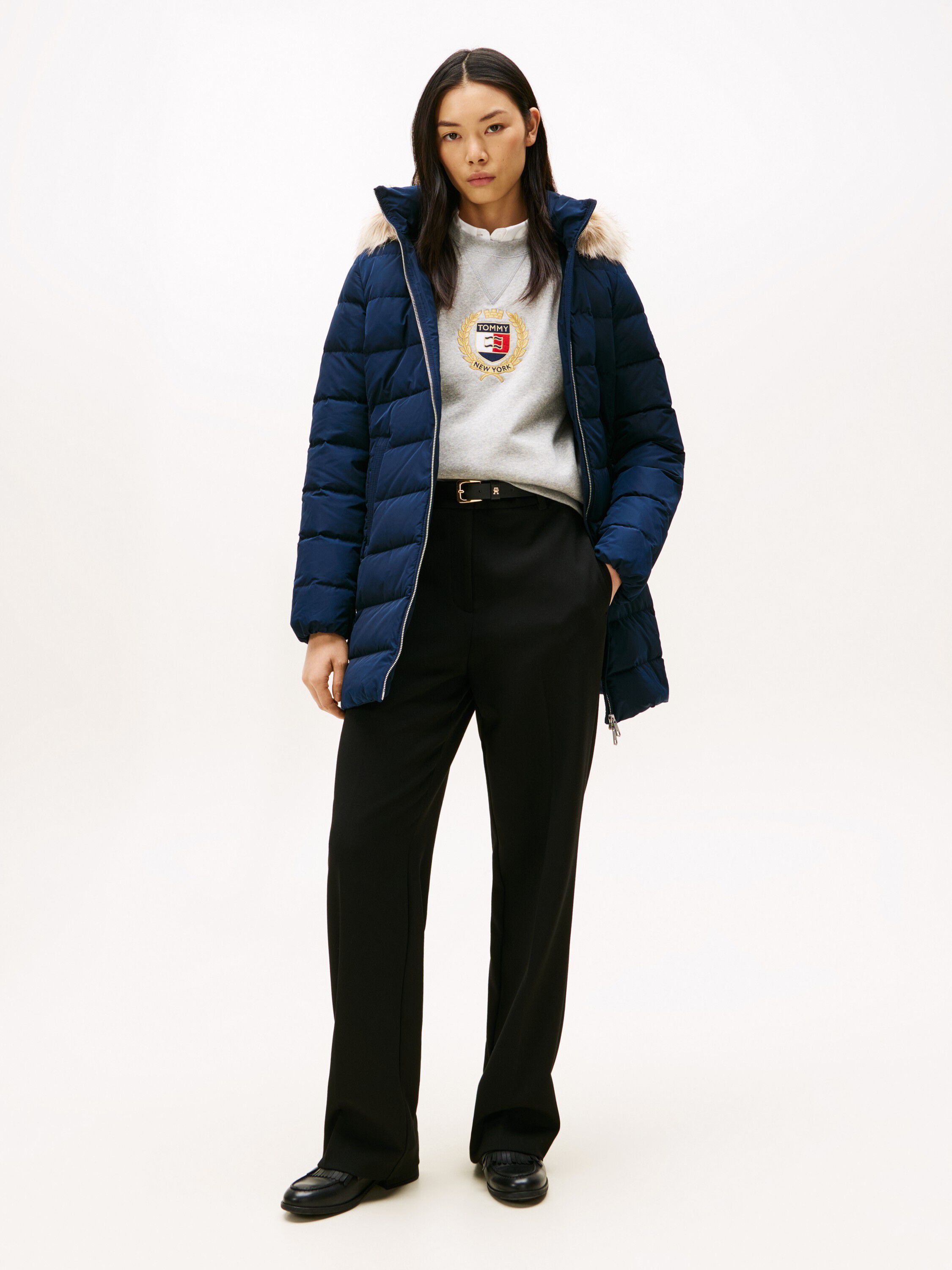 MW DOWN SLIM COAT WITH FUR