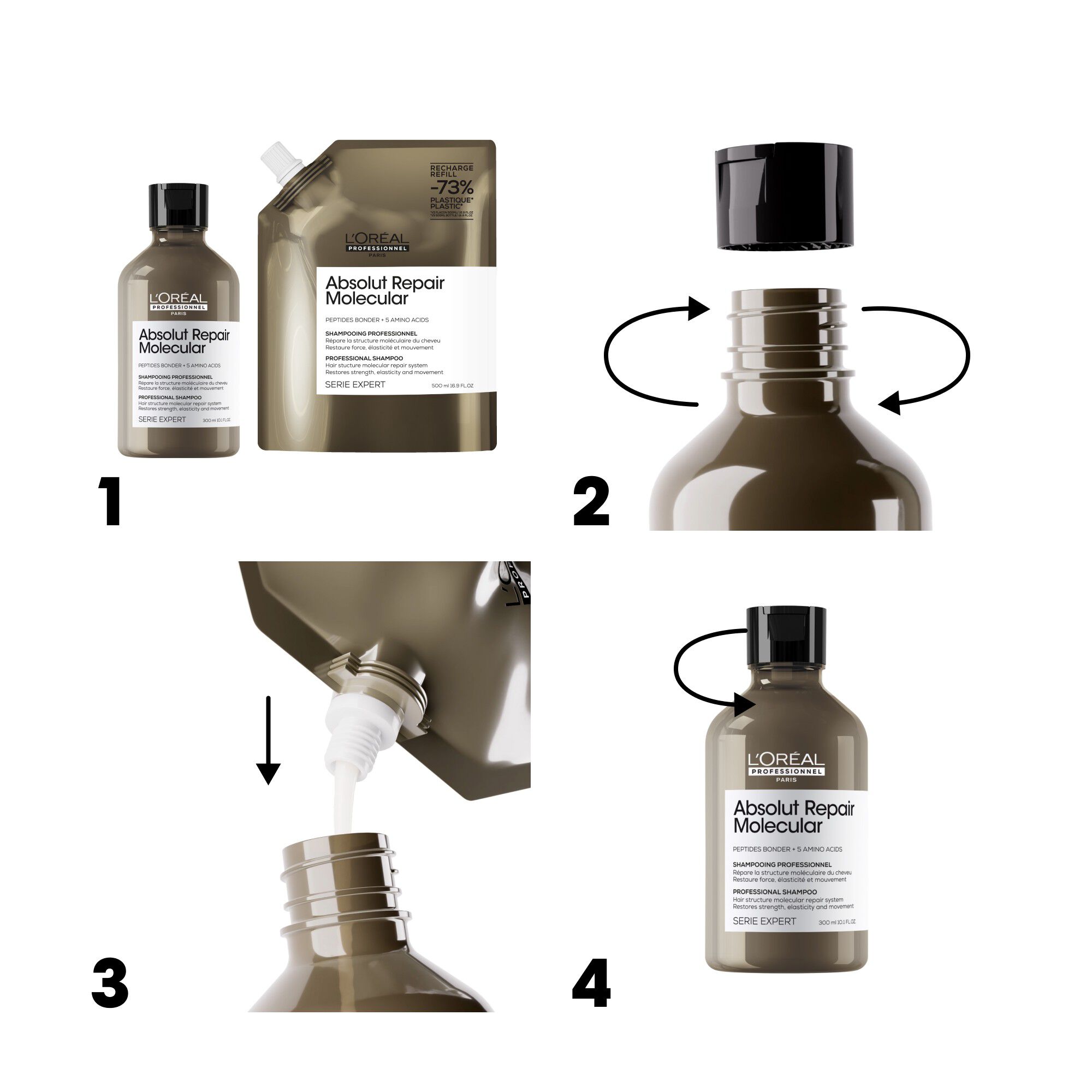 L'Or&eacute;al Professionnel Absolut Repair Molecular Shampoo Refill 500ml