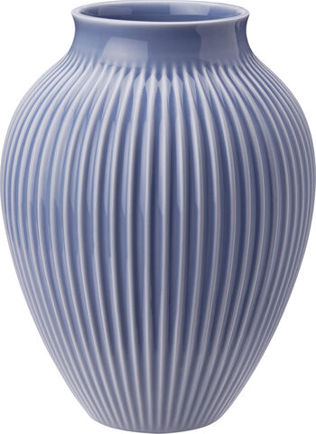 Knabstrup, vase, riller lavendelblå, 27 cm