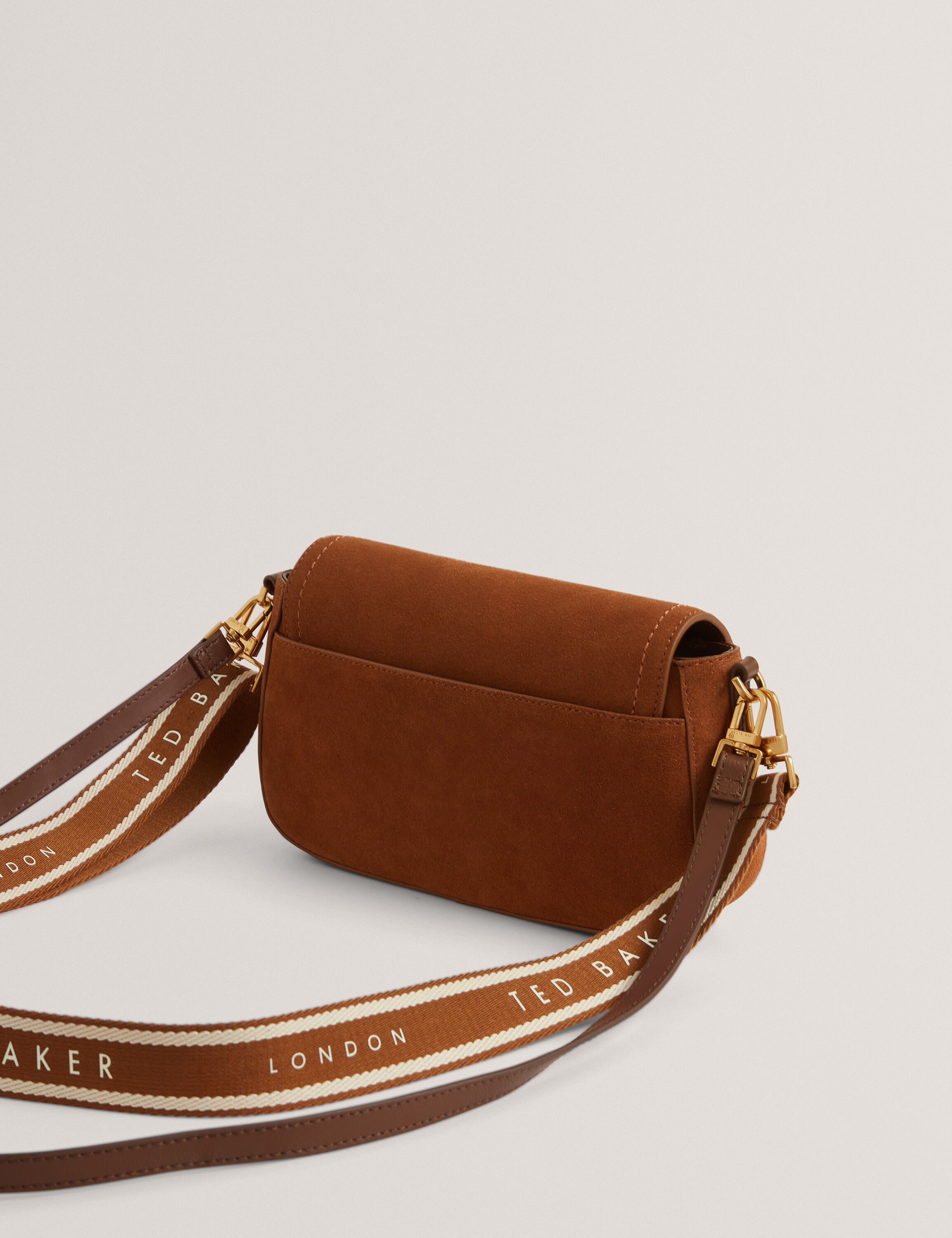 SHAYNE Webbing Suede Crossbody Bag