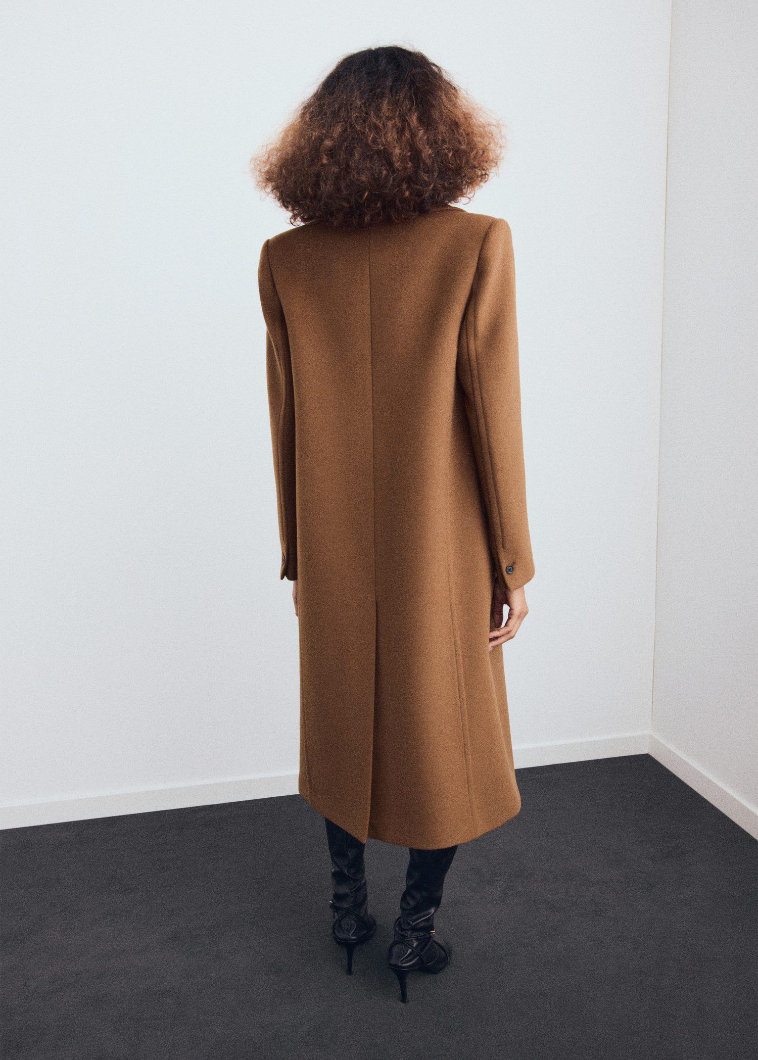 Double-breasted wool coat