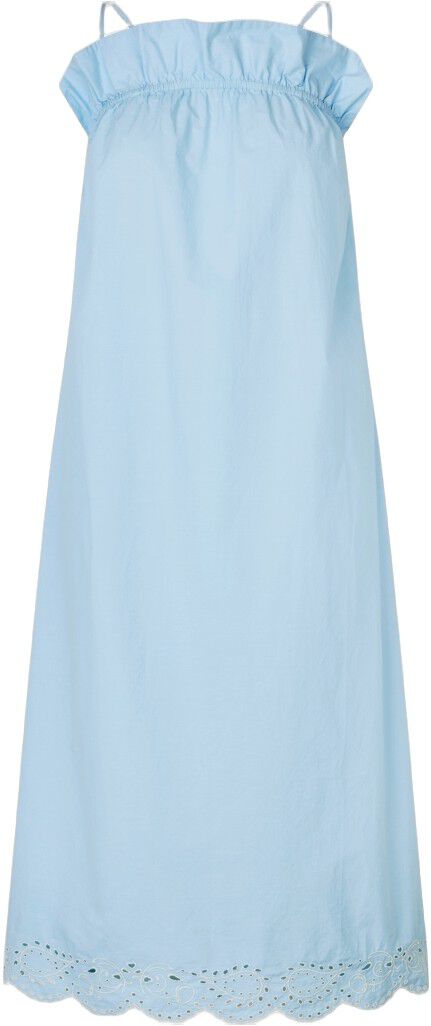 2499 Light Cotton, Scalloped Strap Midi Dress