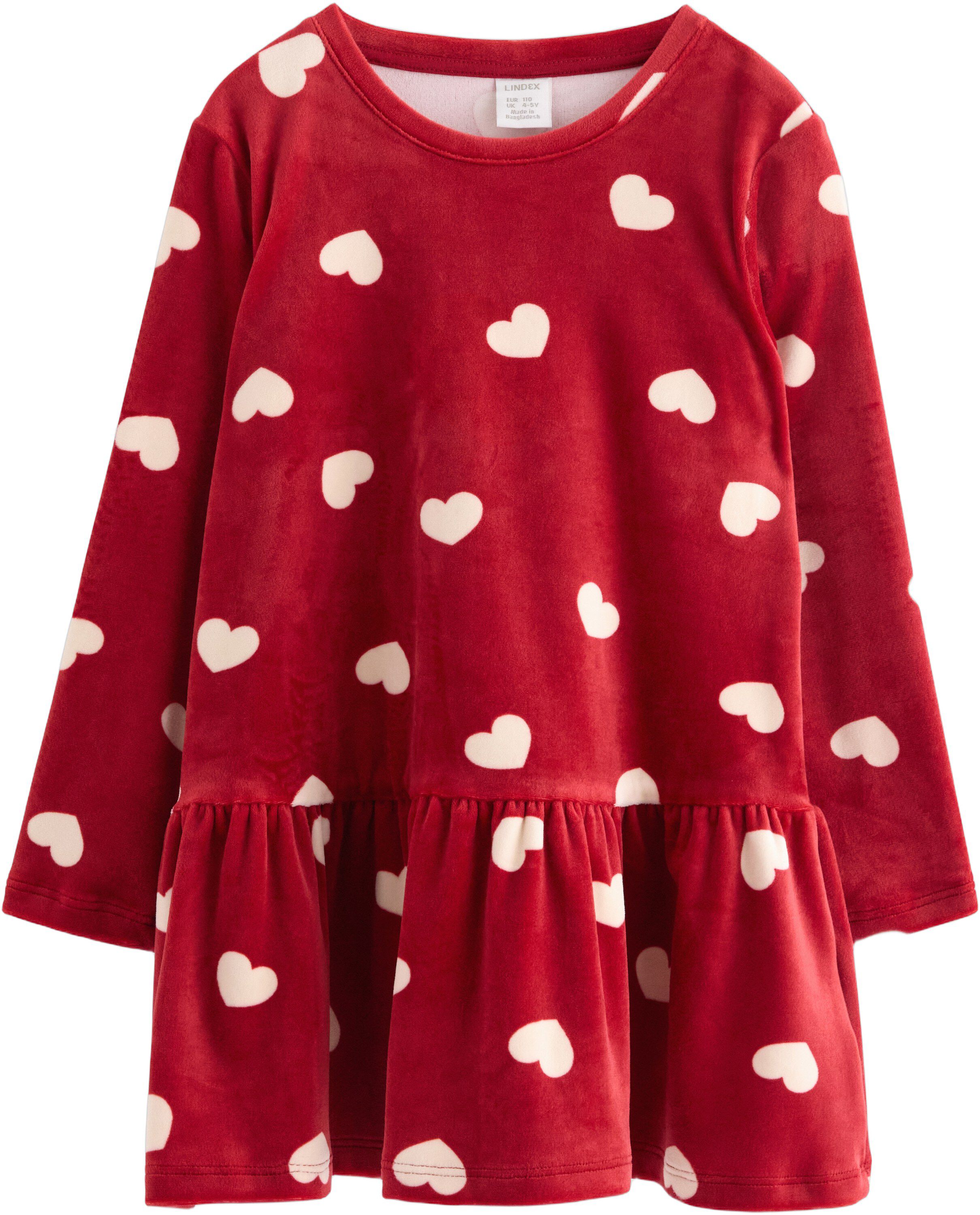 Top long velour hearts AOP