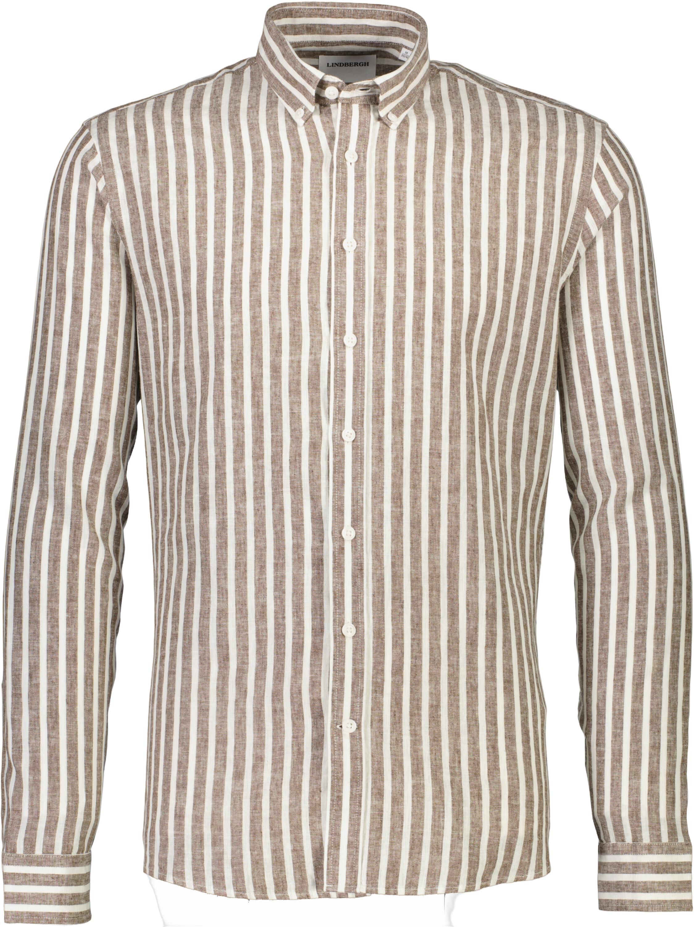 Striped cotton/linen shirt L/S