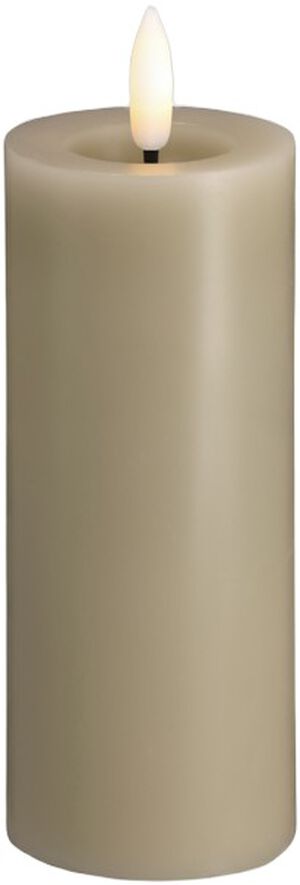 Moods & More - LED Pillar Candles, Silk, Melted, Kit grey, 4