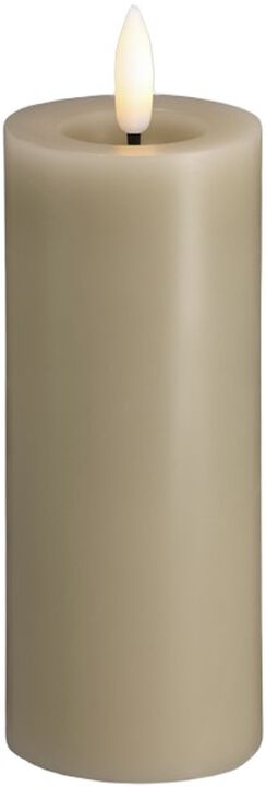 Moods & More - LED Pillar Candles, Silk, Melted, Kit grey, 4