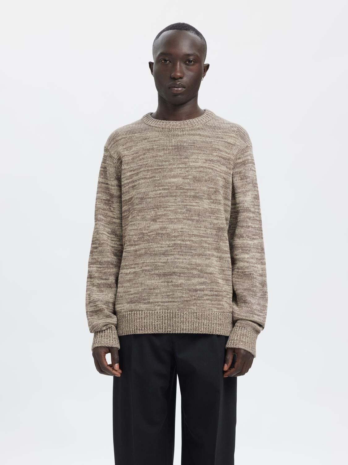 ANRJOHAN LS KNIT COTTON STRIPE CREW