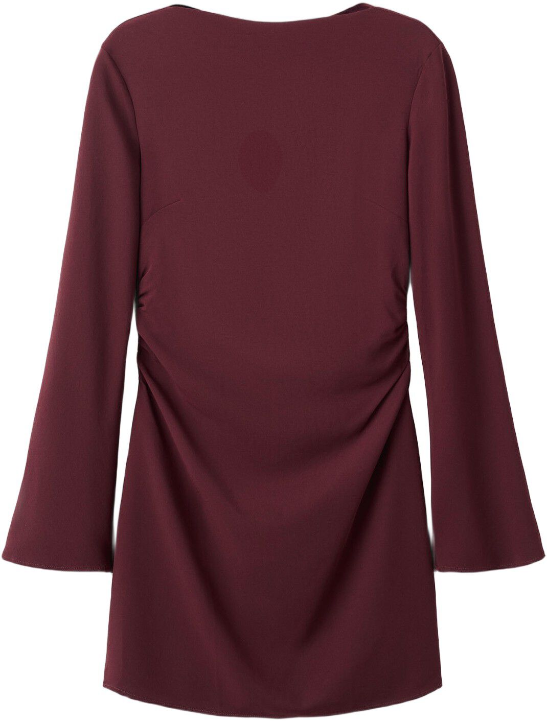 Boat-neck ruched dress