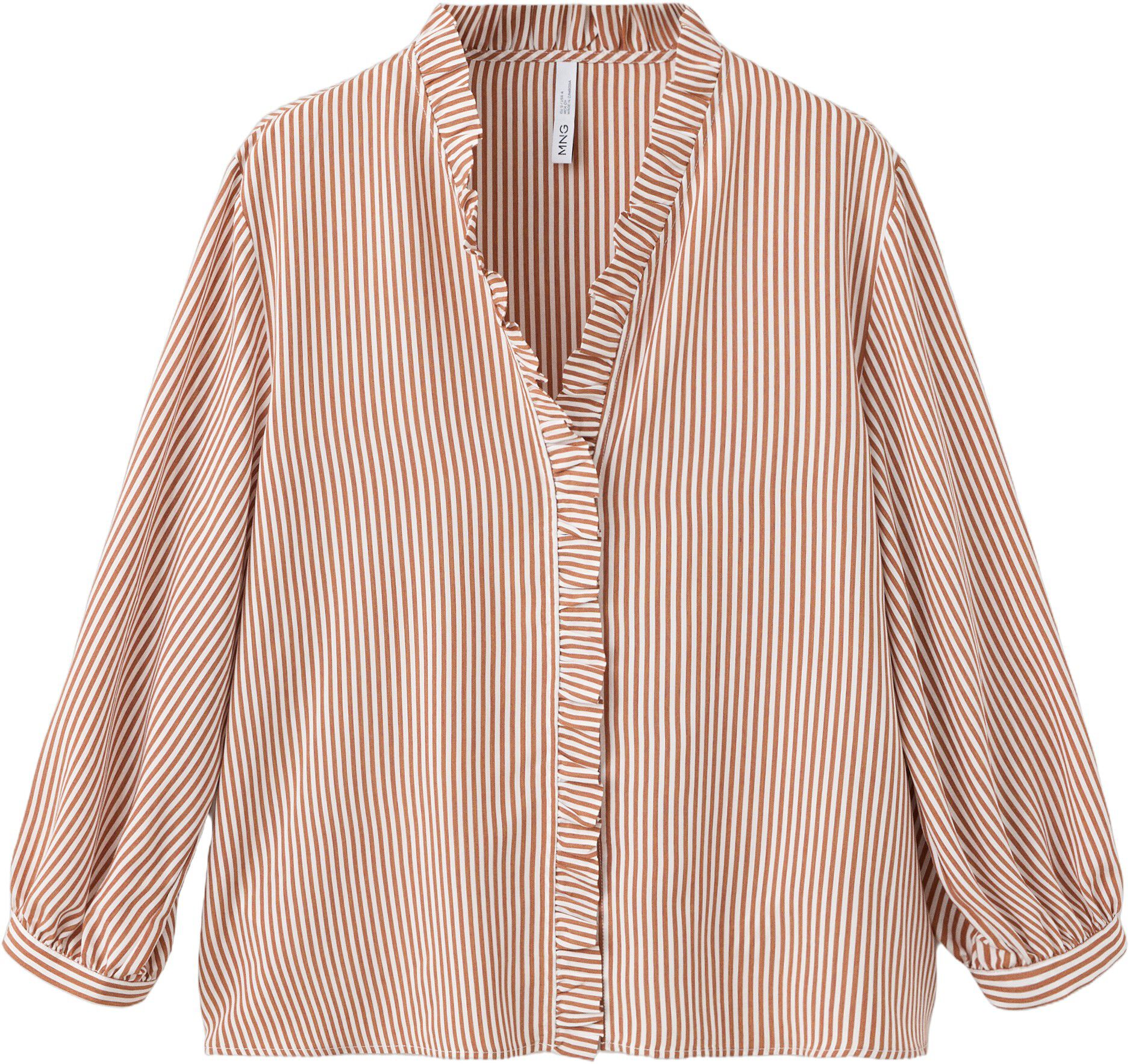 Striped blouse with frill detail