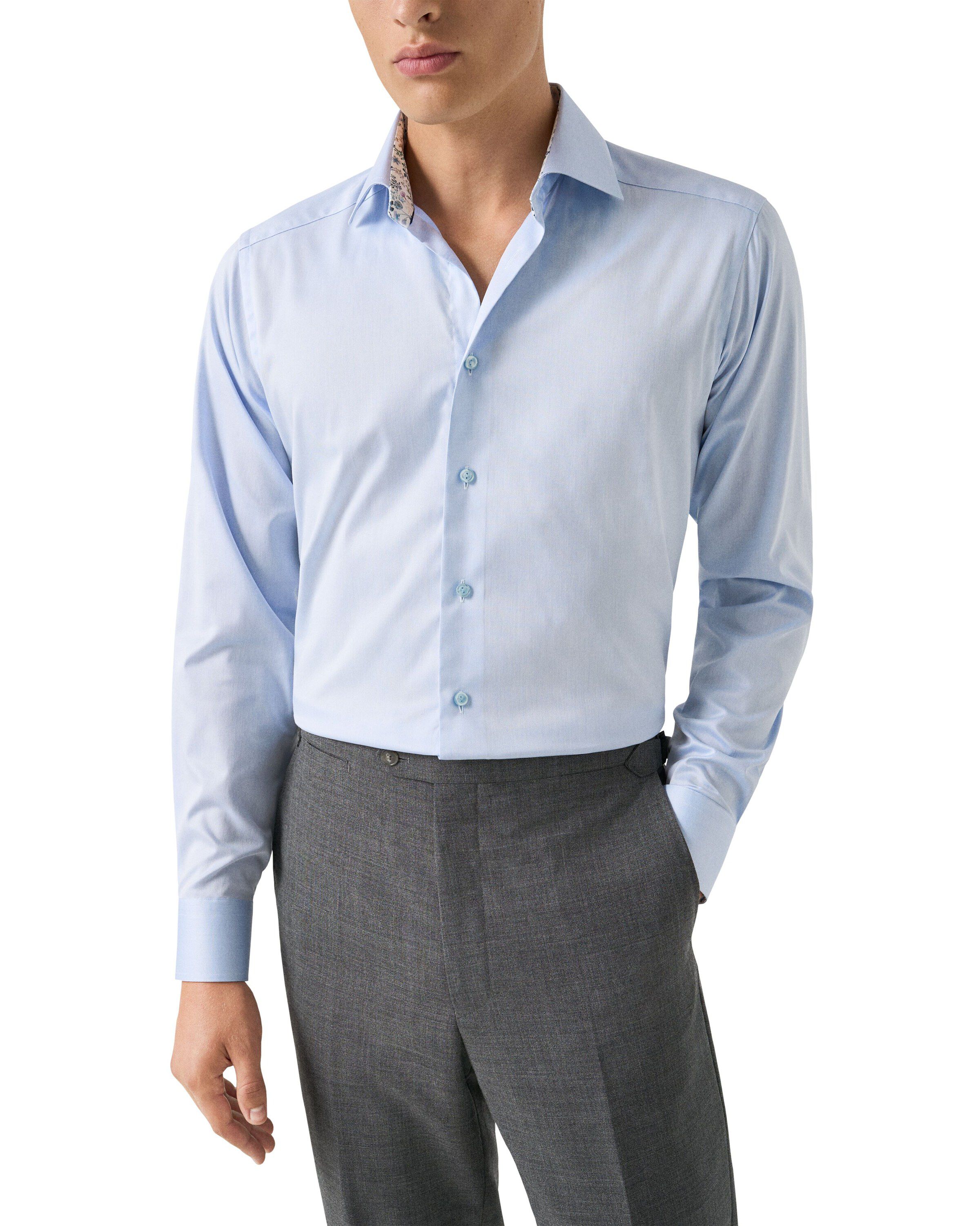 Slim Fit Floral Effect Signature Twill Shirt