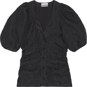 Jacquard V-neck Bluse