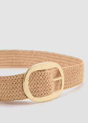 Natural fibre belt with oval buckle