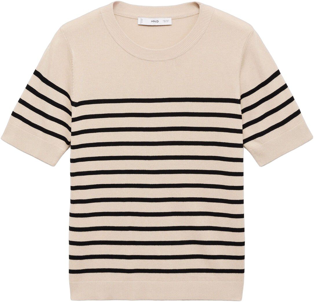 Short-sleeved fine-knit sweater