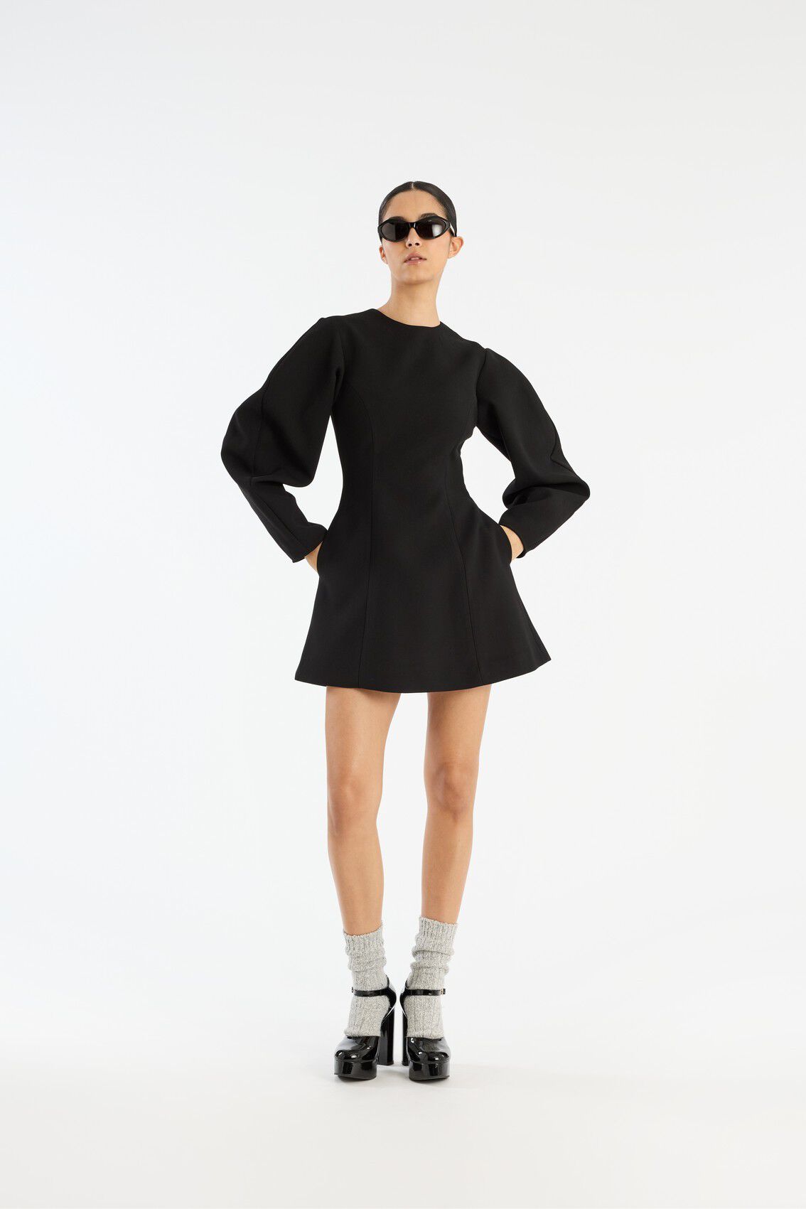 SUITING FLARED MINI DRESS