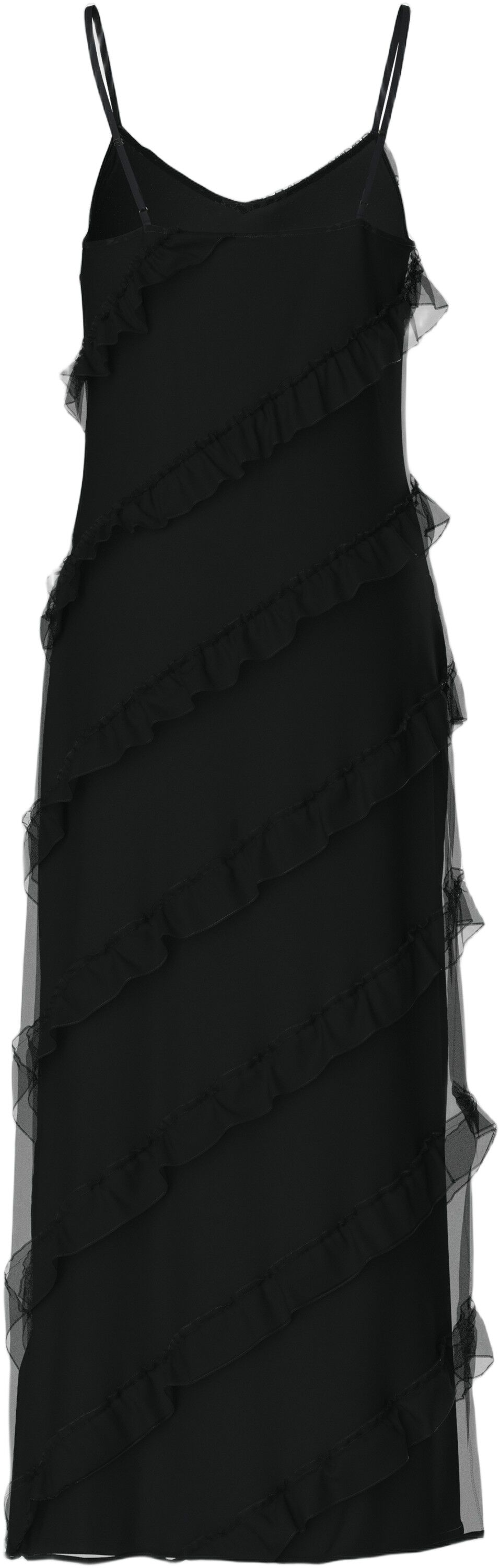 PCTWIRL FRILL MAXI STRAP DRESS WVN