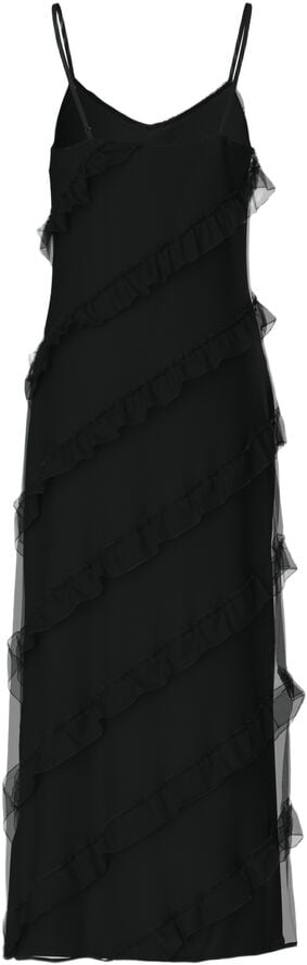 PCTWIRL FRILL MAXI STRAP DRESS WVN