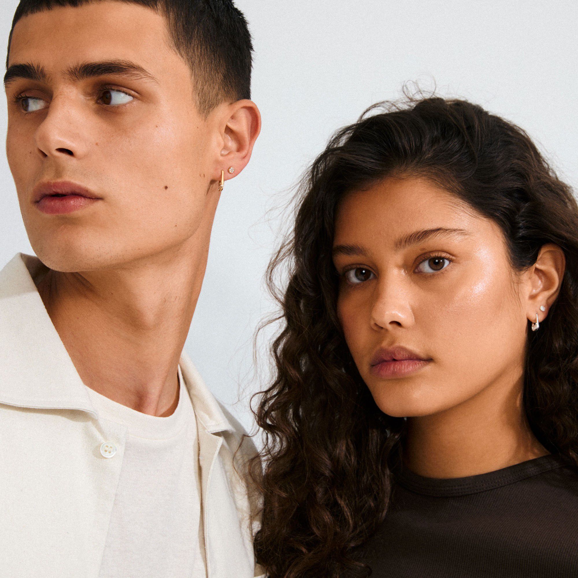 INSTANT earrings 2-in-1 set, gold-plated