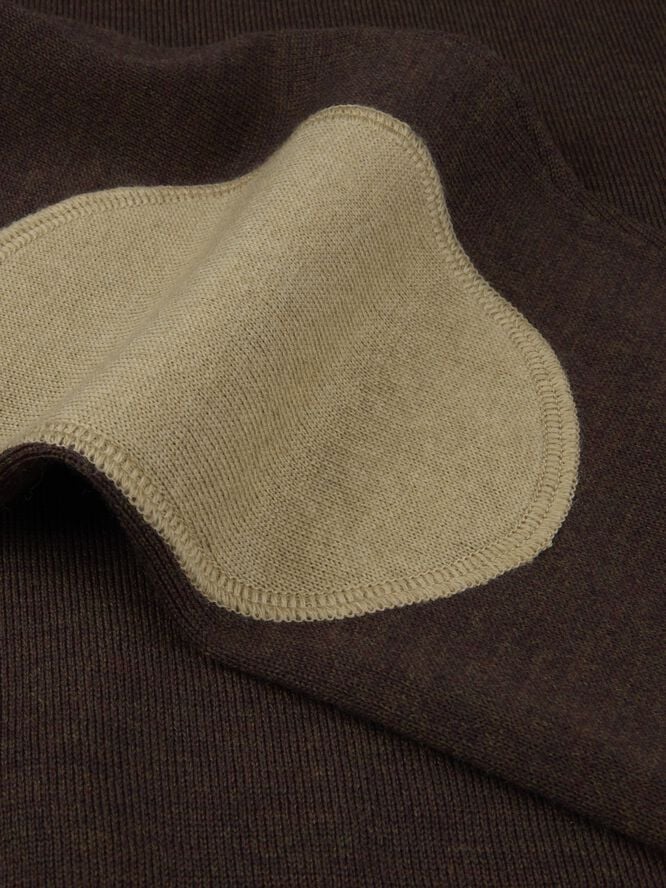 Sweater Knitted Crew Neck With Patch Merino Wool