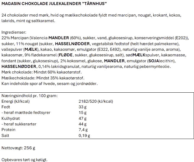 Julekalender, T&aring;rnhus Gr&oslash;n 256g