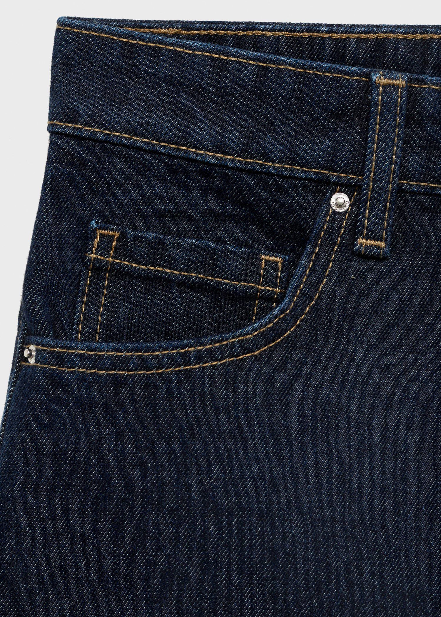 High-waisted straight-fit denim sho