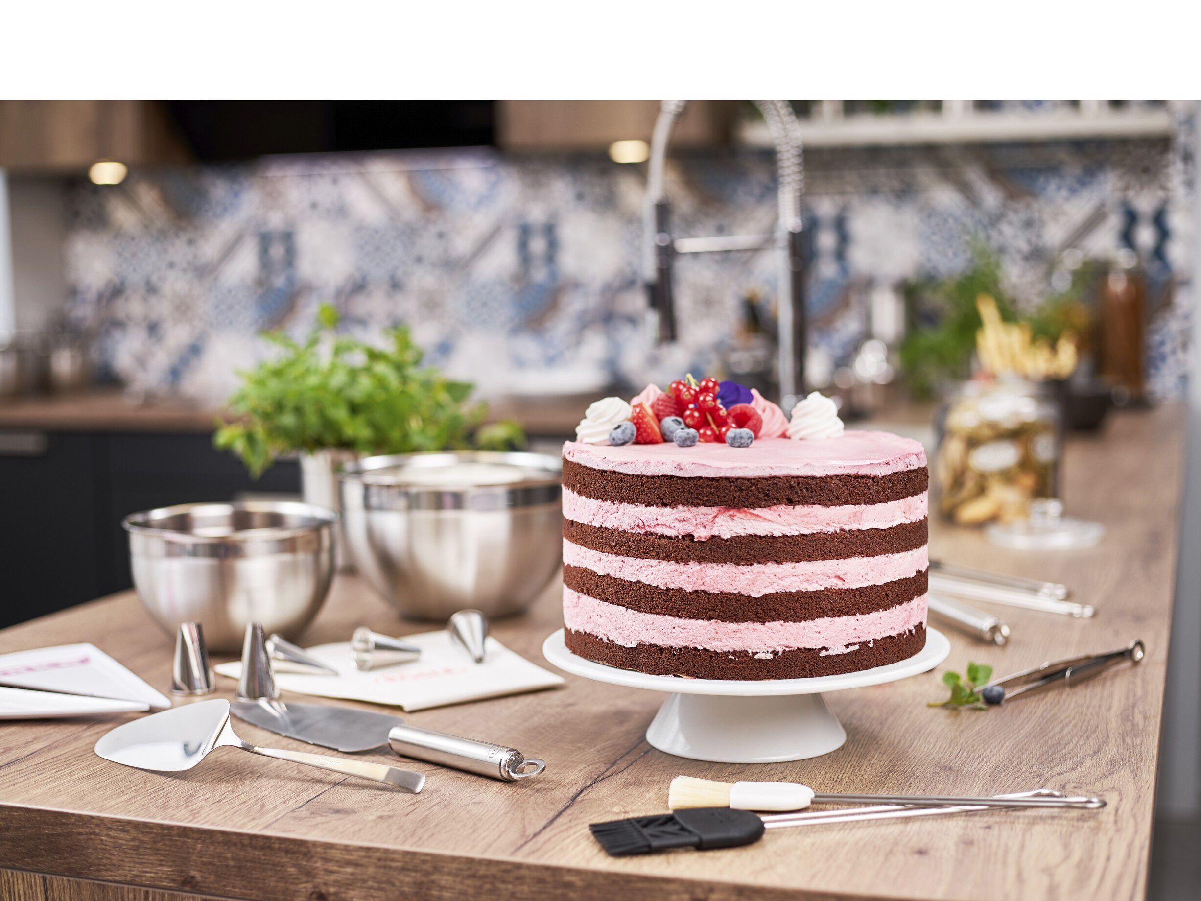 Bagepensel 23,5 cm St&aring;l/Hvid/Natur