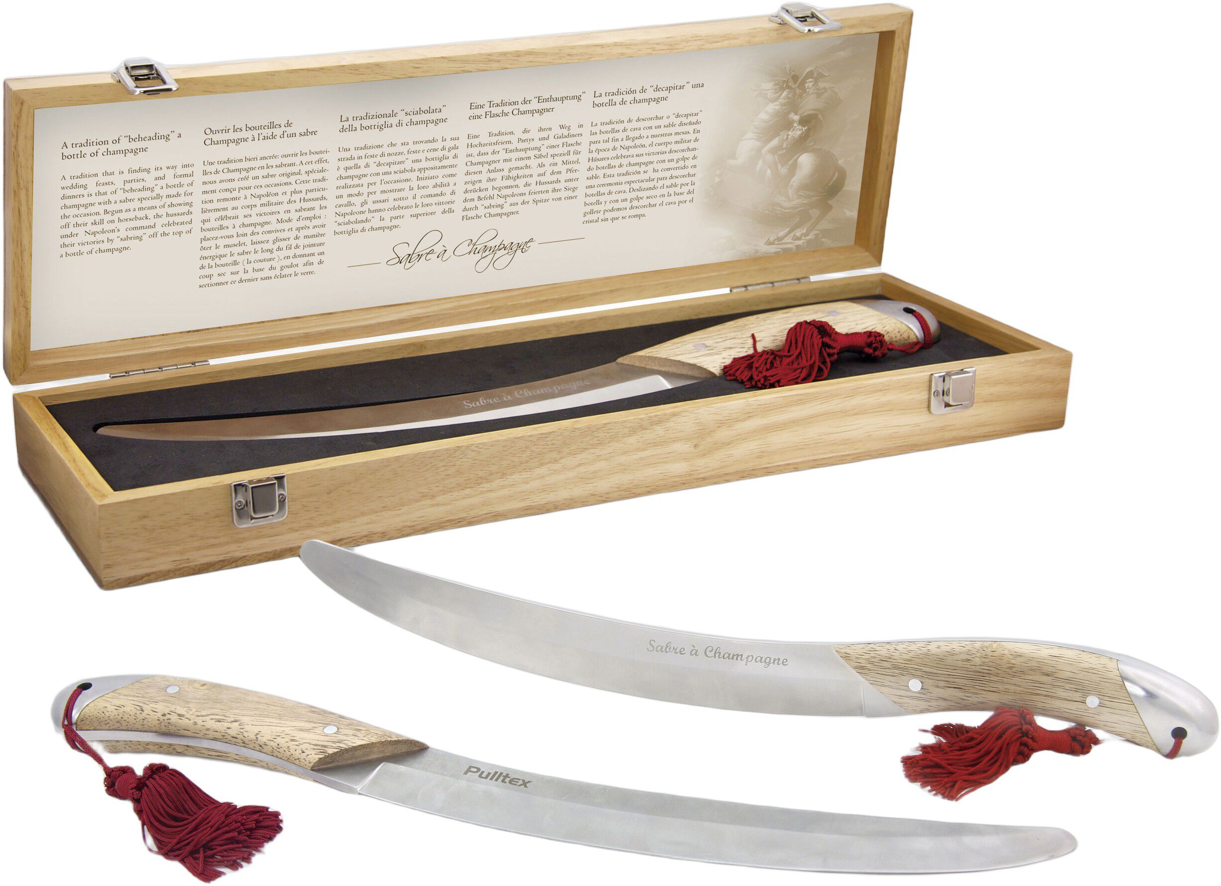 Champagnesabel med h&aring;ndtag i eg