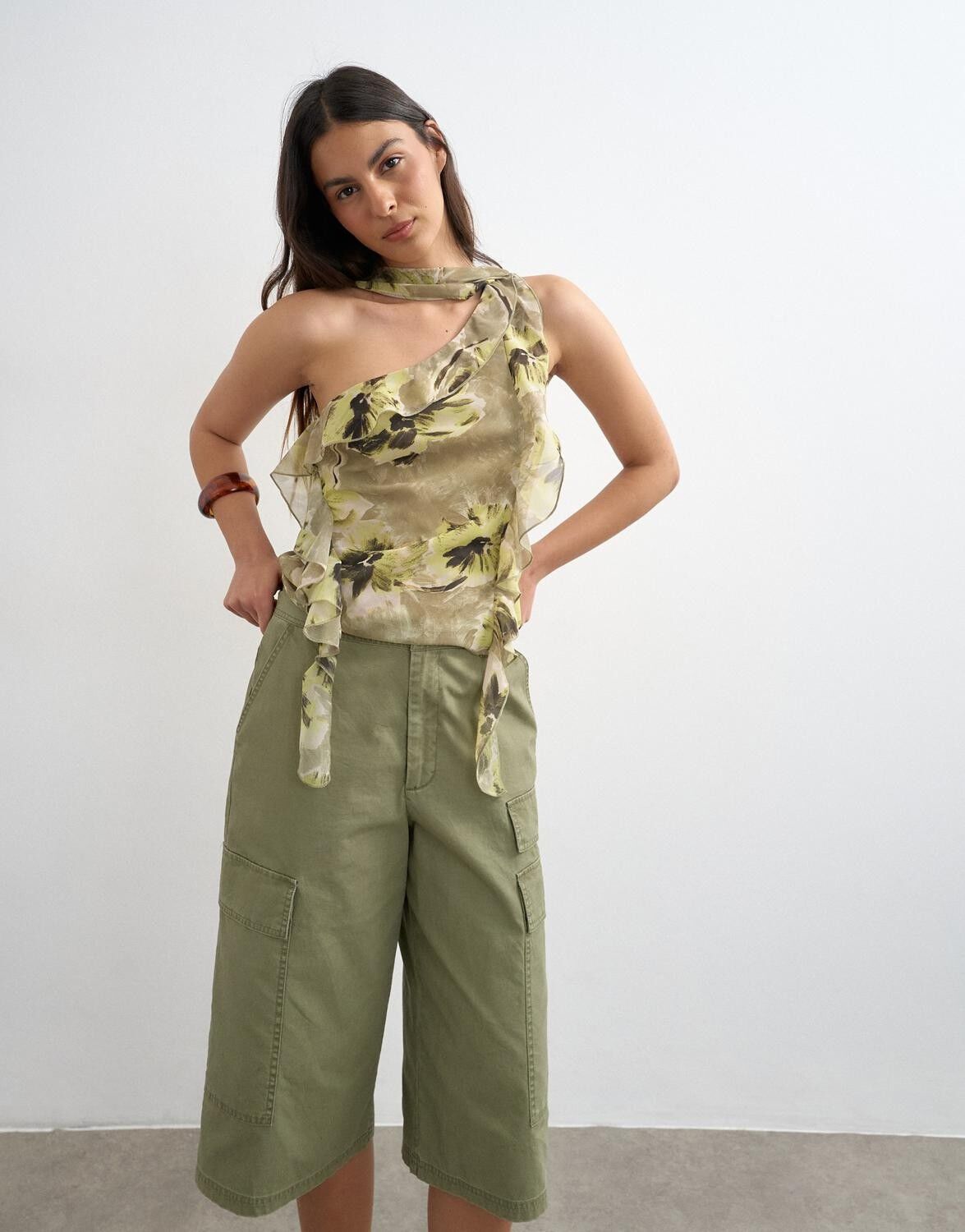 TSVALERIE ONE SHOULDER SCARF TOP WV