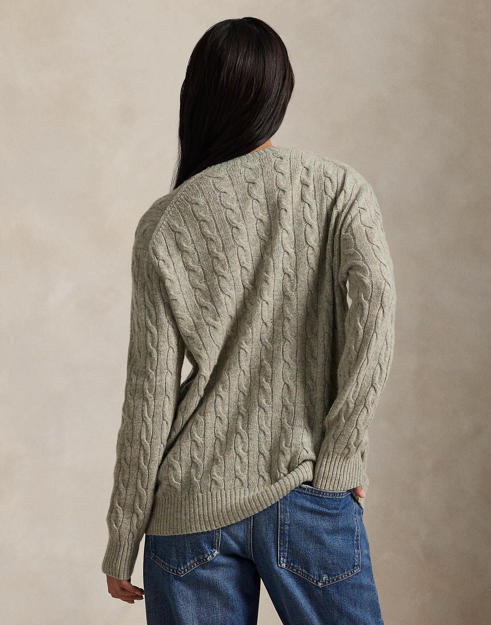 Cable Wool-Cashmere Crewneck Sweater