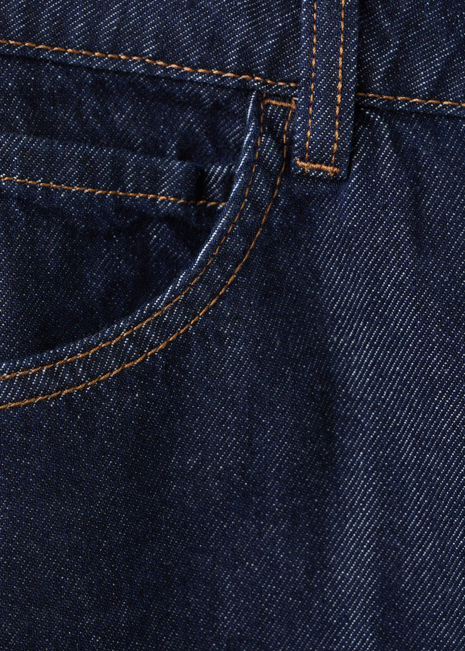 High-waist straight-fit denim short