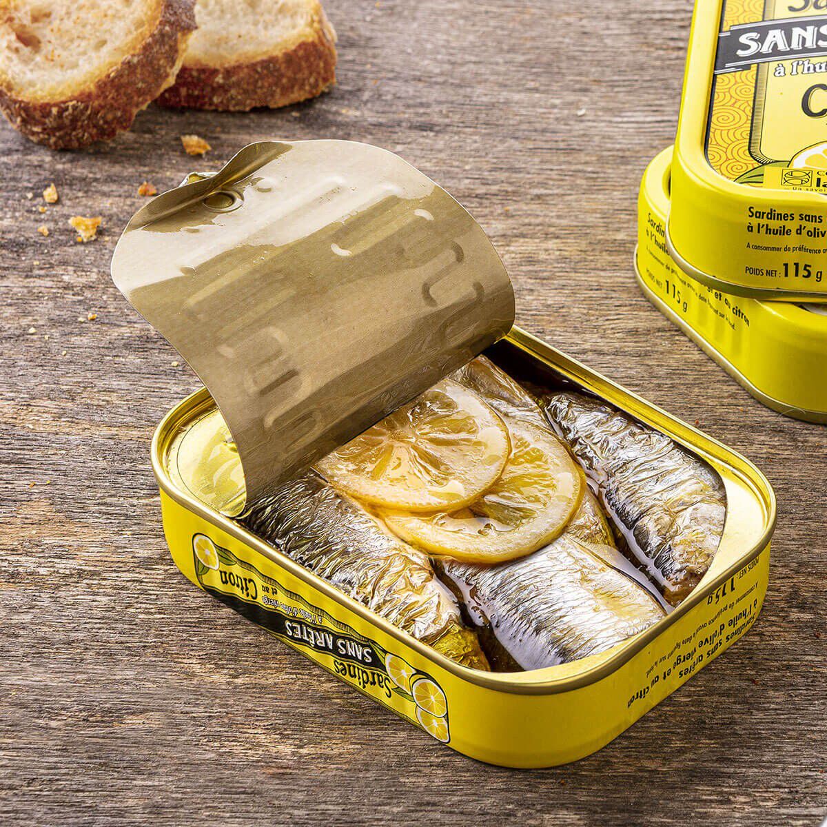 Benfri sardiner med olivenolie og citron