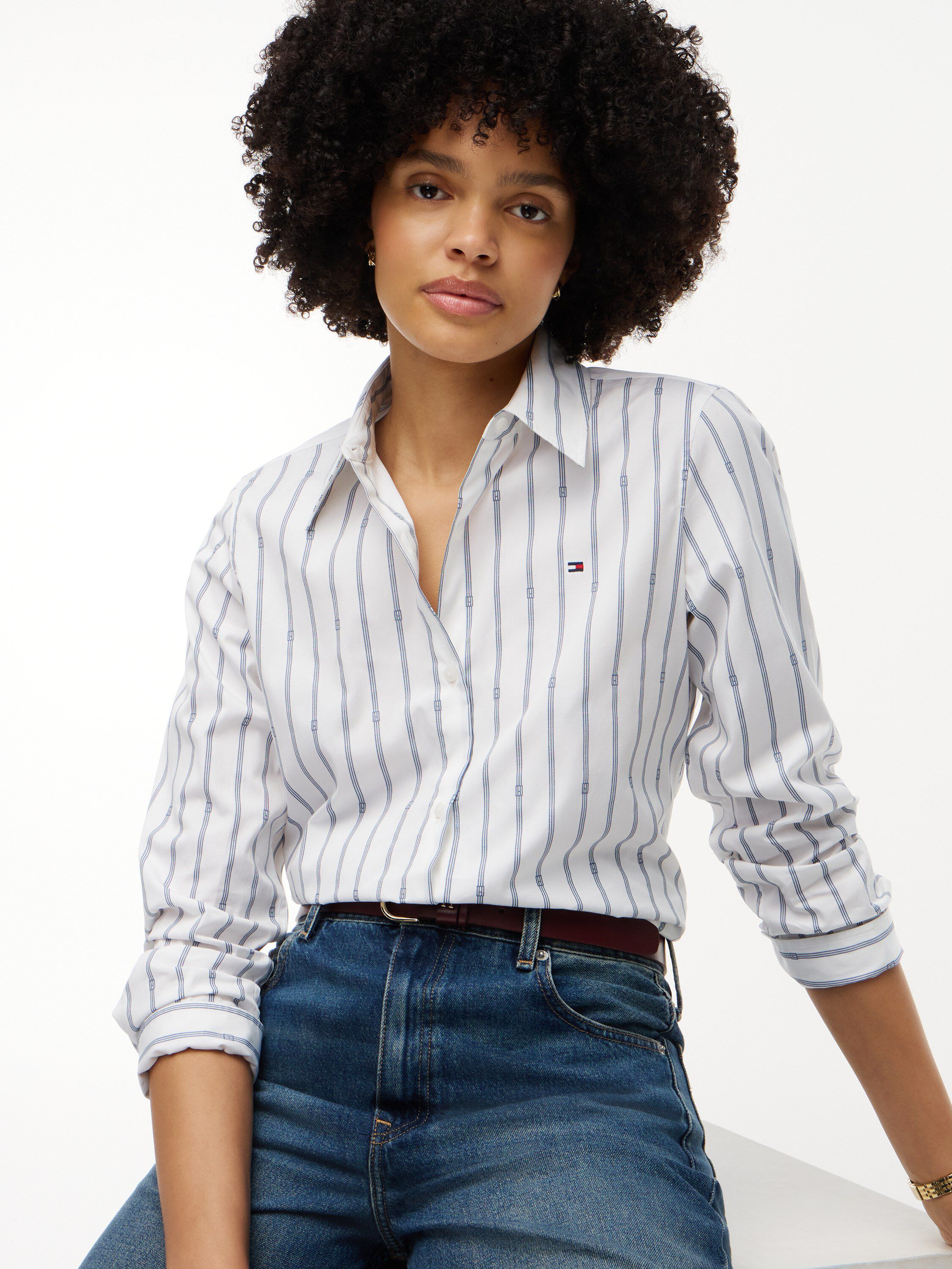 Regular Fit Flag Embroidery Poplin Shirt
