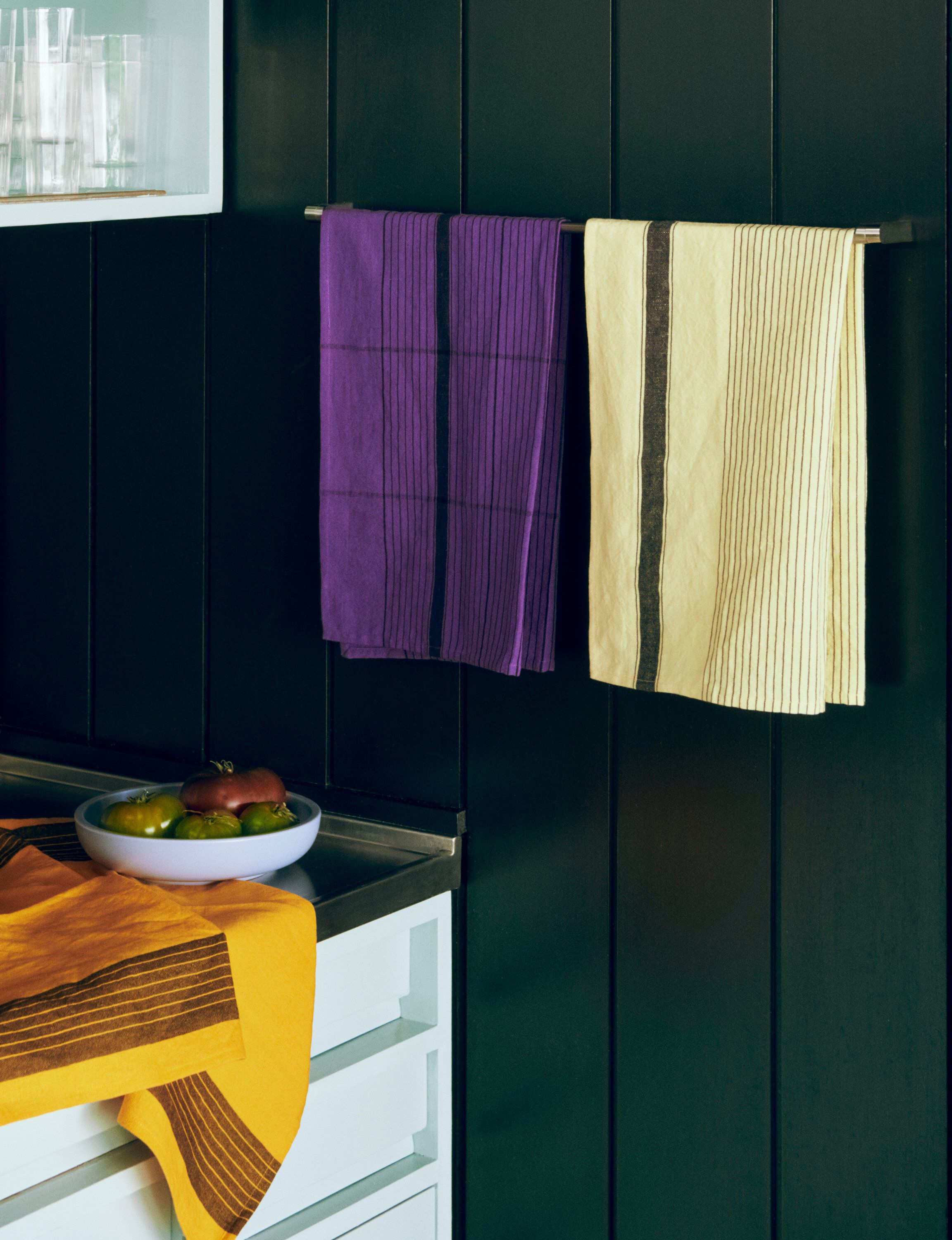 Linear Tea Towel-W52 x L80-Purple