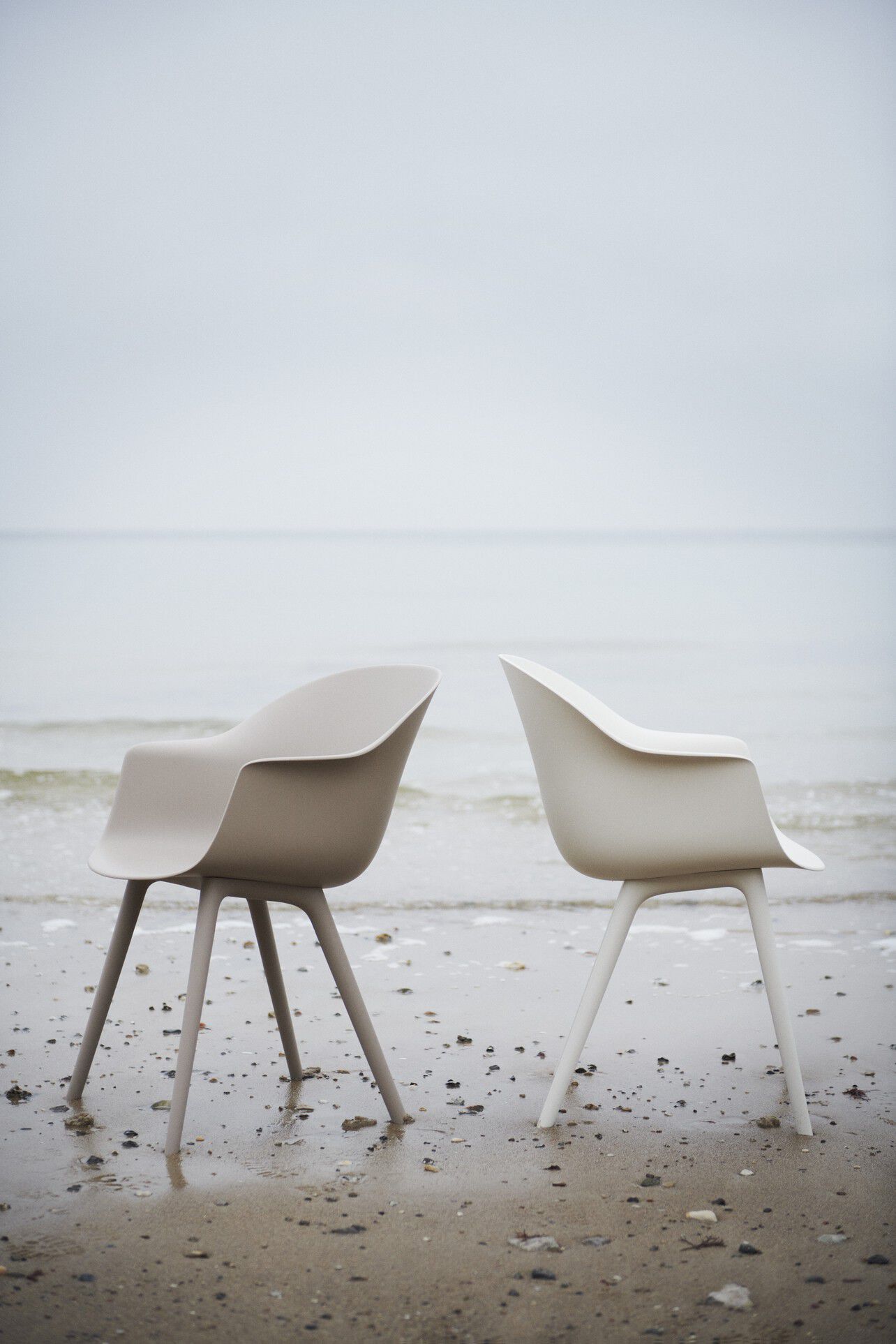 Bat Dining Chair - Un-Upholstered, Plastic base, Monochrome,