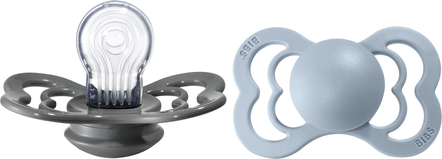 BIBS Supreme 2 PACK Silicone Size 1 Haze/Blossom