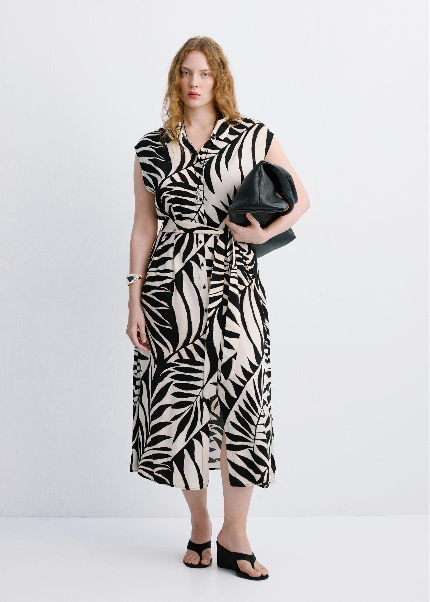 Printed shirt dress
