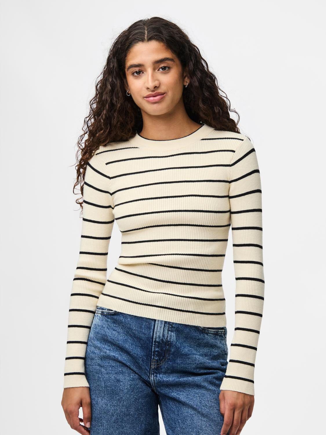 PCMIRA NEW LS O-NECK KNIT NOOS BC