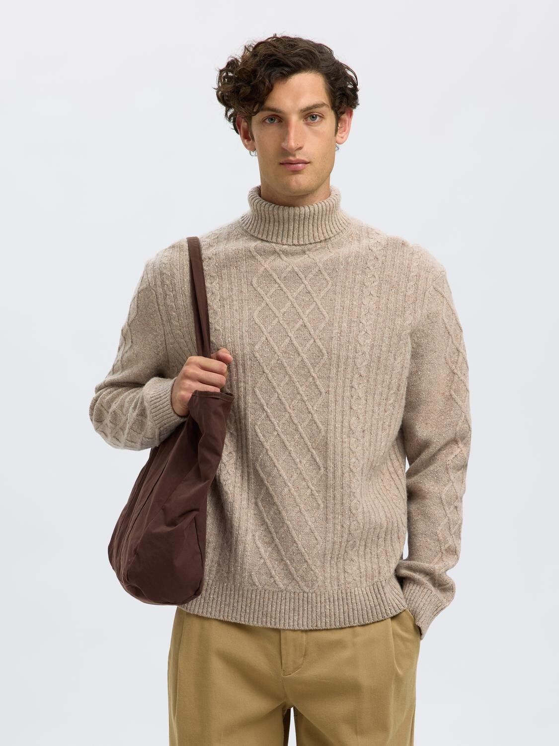 SLHNEIL LS KNIT RELAXED CABLE ROLL