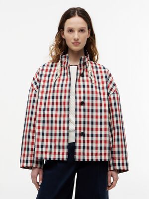 CHECK COTTON SHORT PARKA