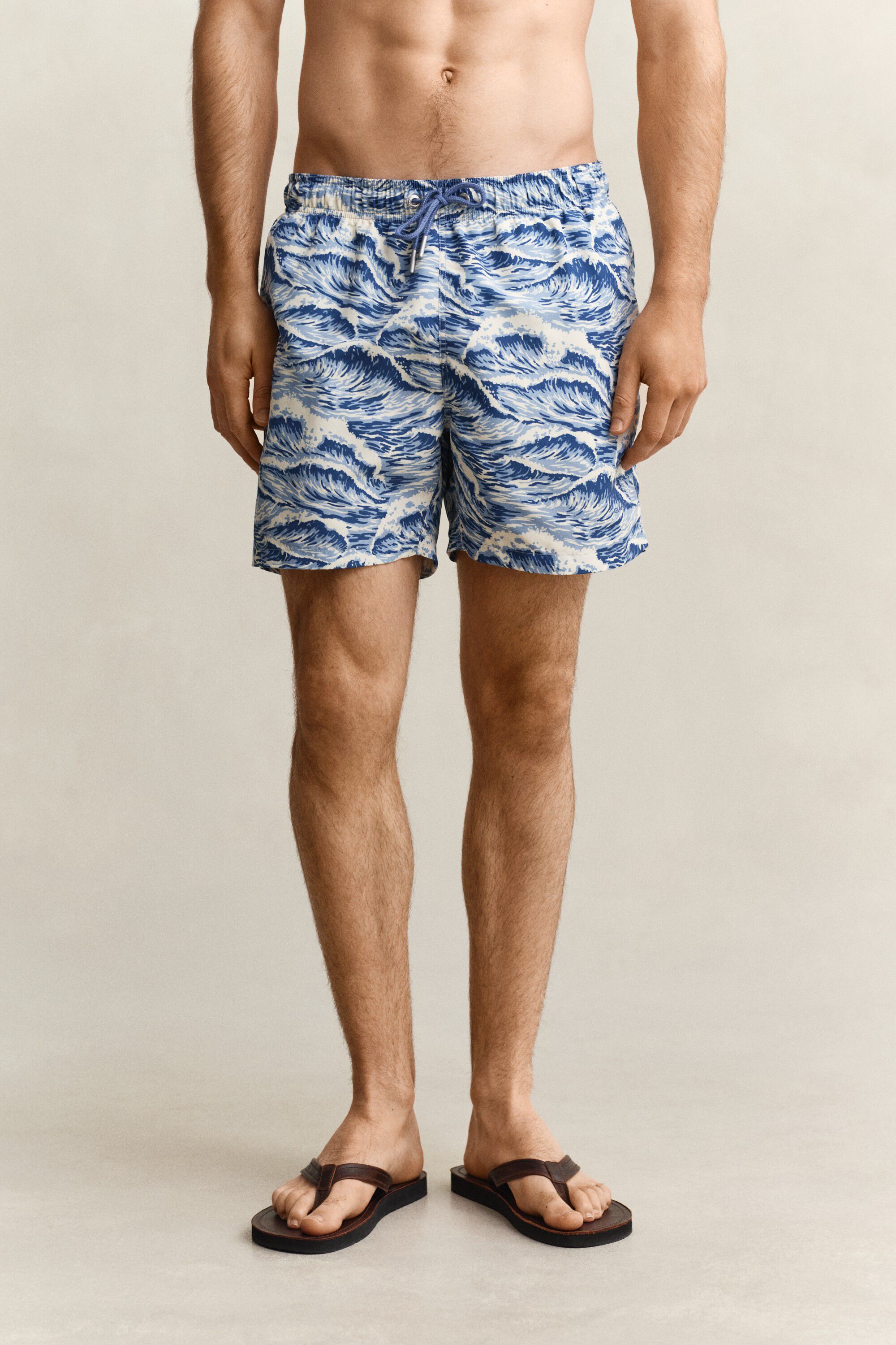 WAVES PRINT SWIM SHORTS