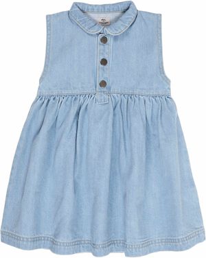 ORGANIC DENIM DRESS W COLLAR