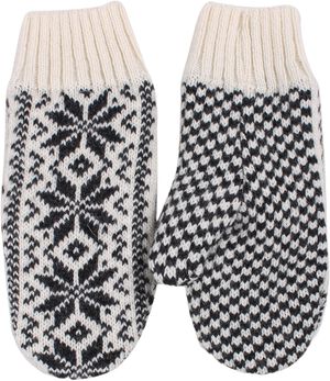 Danestay Warm Wool Mittens White/Dk Grey