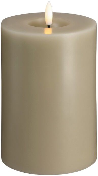 Moods & More - LED Pillar Candles, Silk, Melted, Kit grey, 9