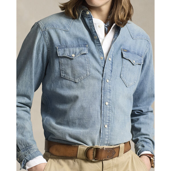 Slub Denim Western Shirt
