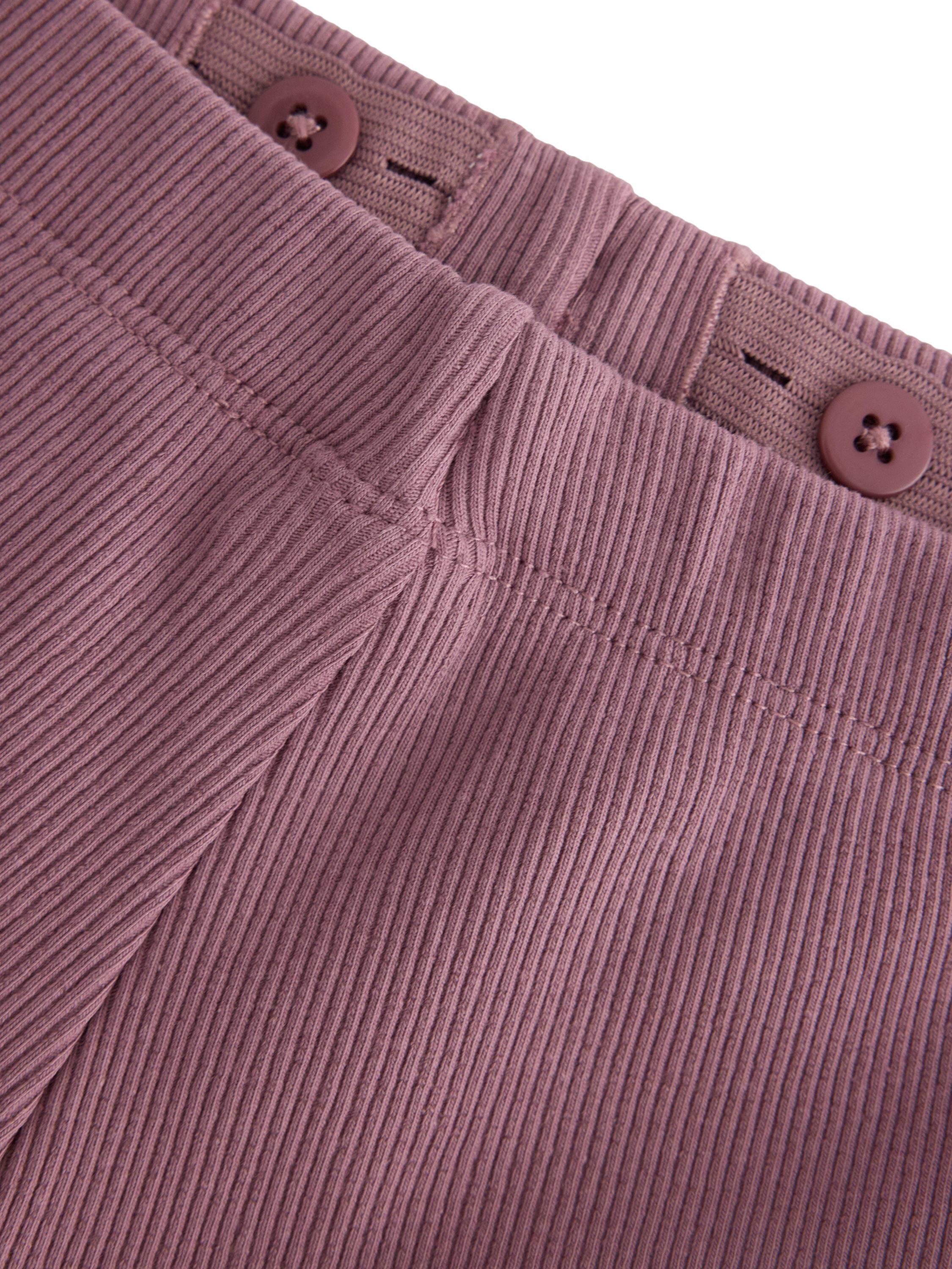 Soft cotton jersey leggings with ri