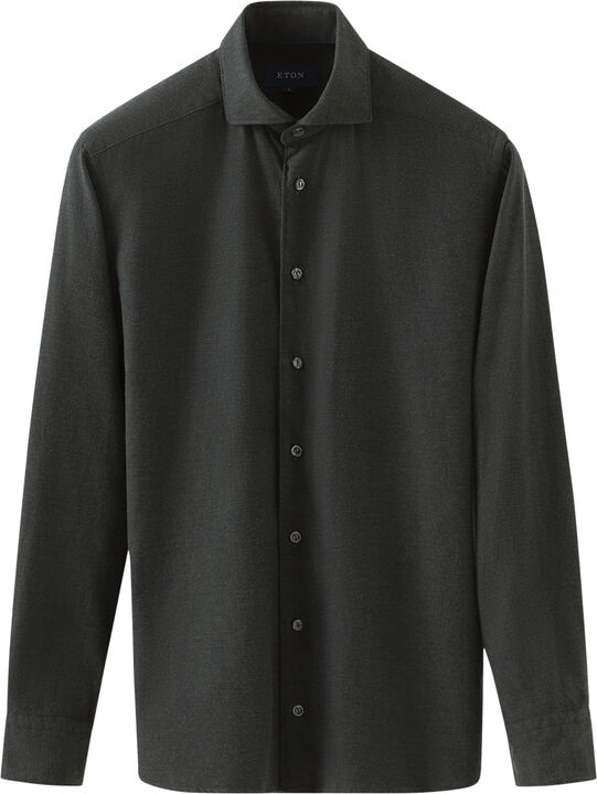 Contemporary Fit Dark Green Flannel Shirt