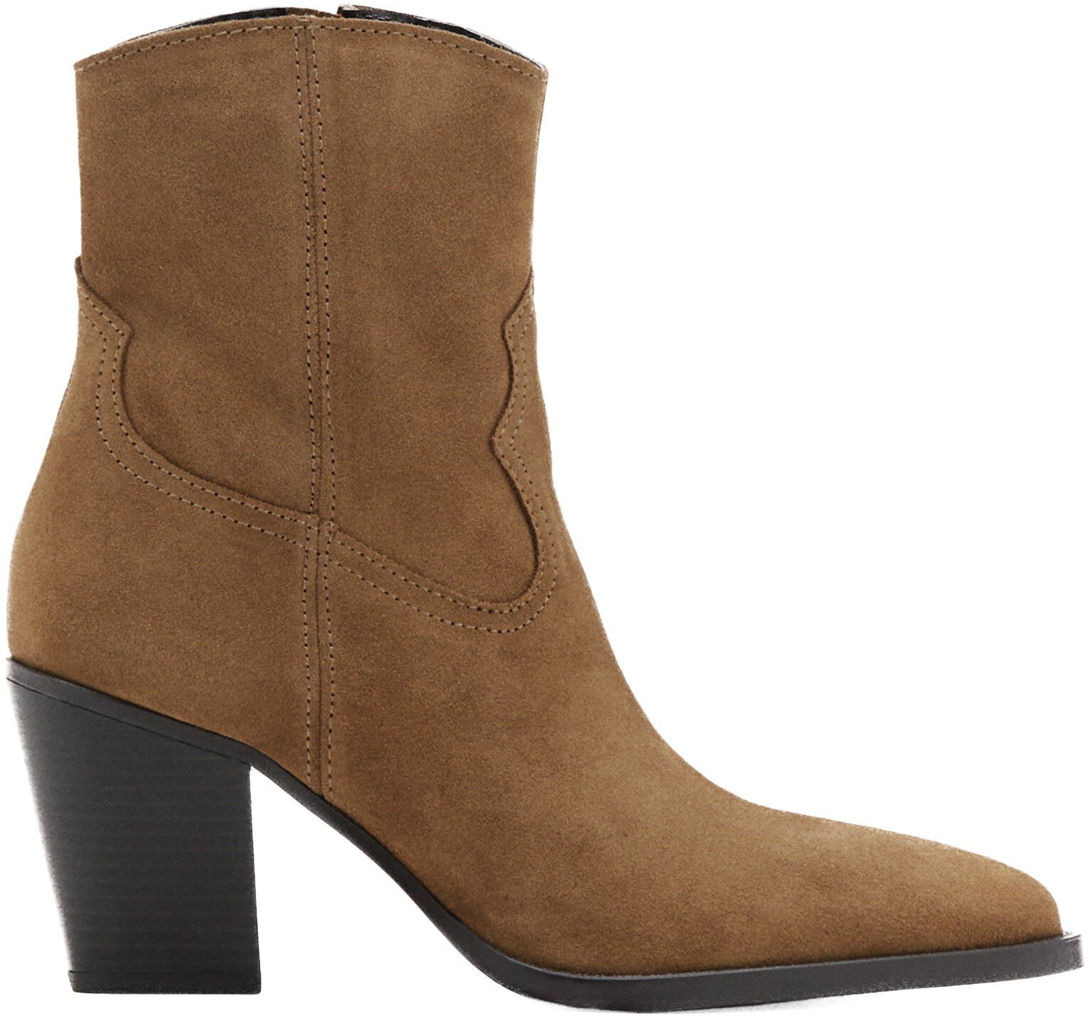 Suede block-heel boots