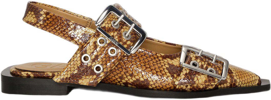 Feminine Buckle Ballerina Snake