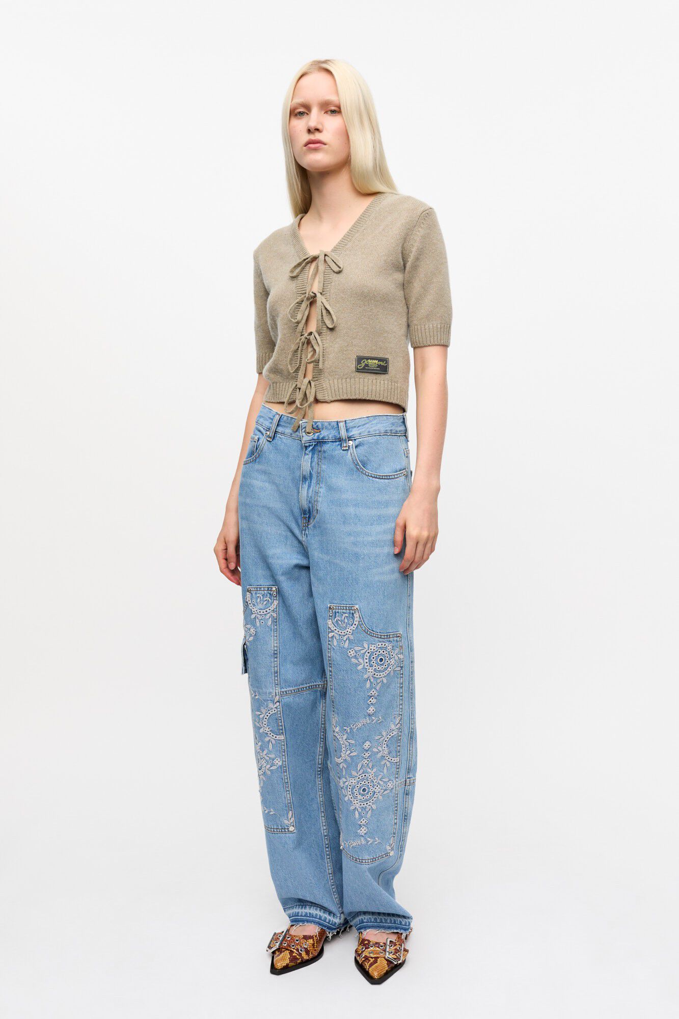 Broderie Anglaise Denim Carpenter J