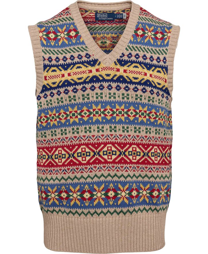 Fair Isle Cotton-Cashmere Sweater Vest