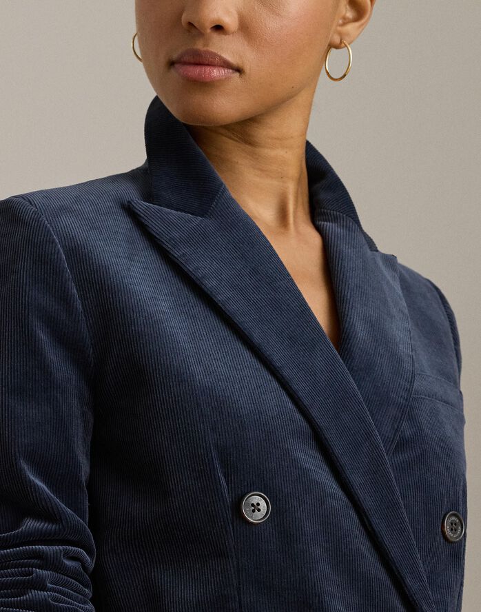 Double-Breasted Corduroy Blazer